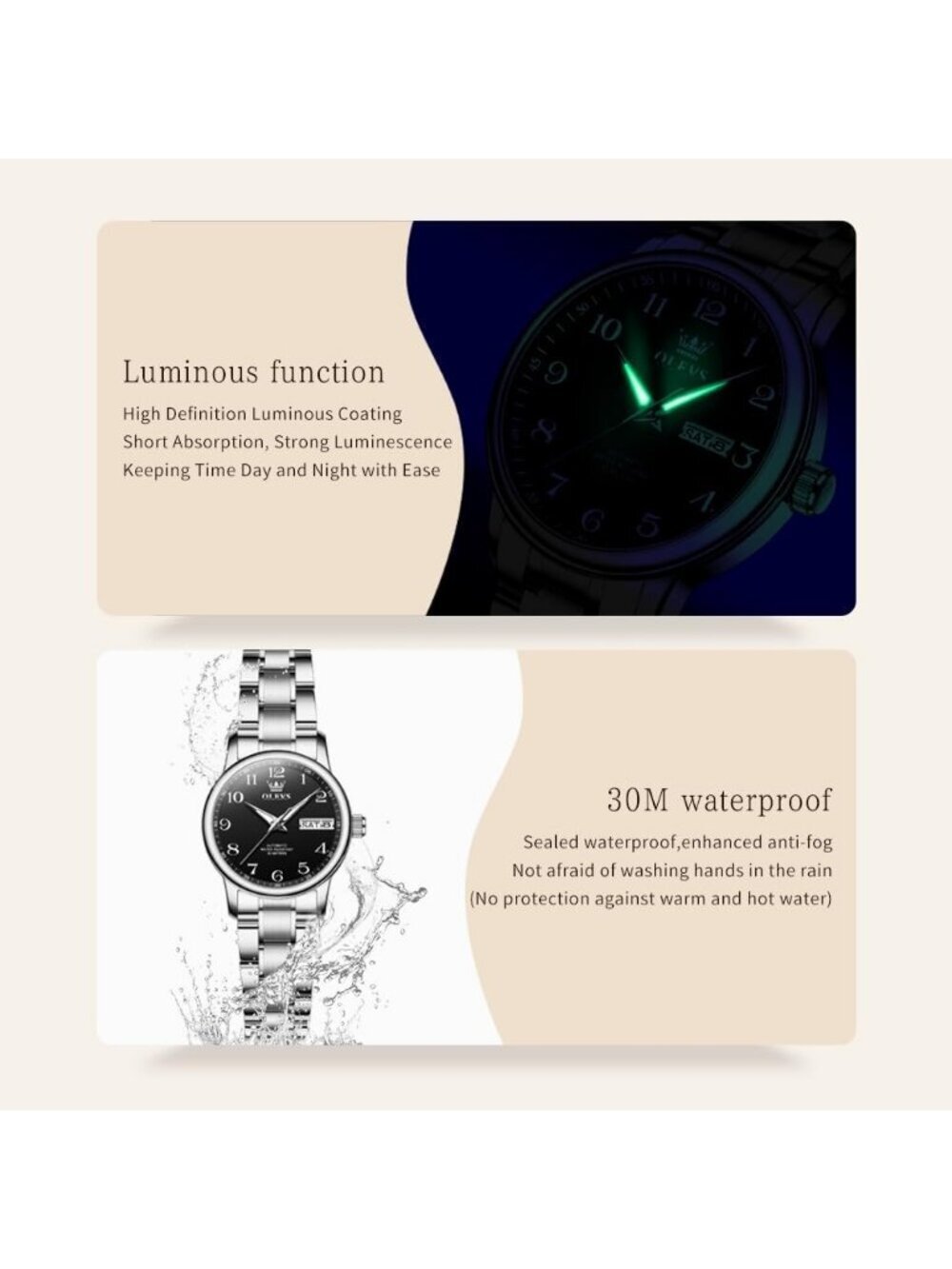 Women's Black Vintage Luxury Dress Analog Stainless Steel Casual Wristwatch - Picture 5 of 6